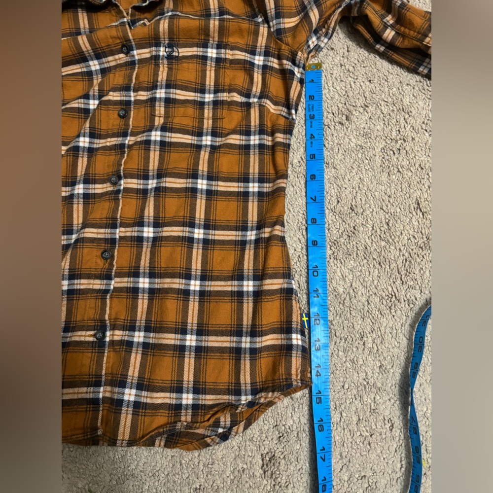 Fjallraven | Ovik Flannel Shirt Regular Fit Brown Plaid Women’s Sz‎ XS - Picture 7 of 8